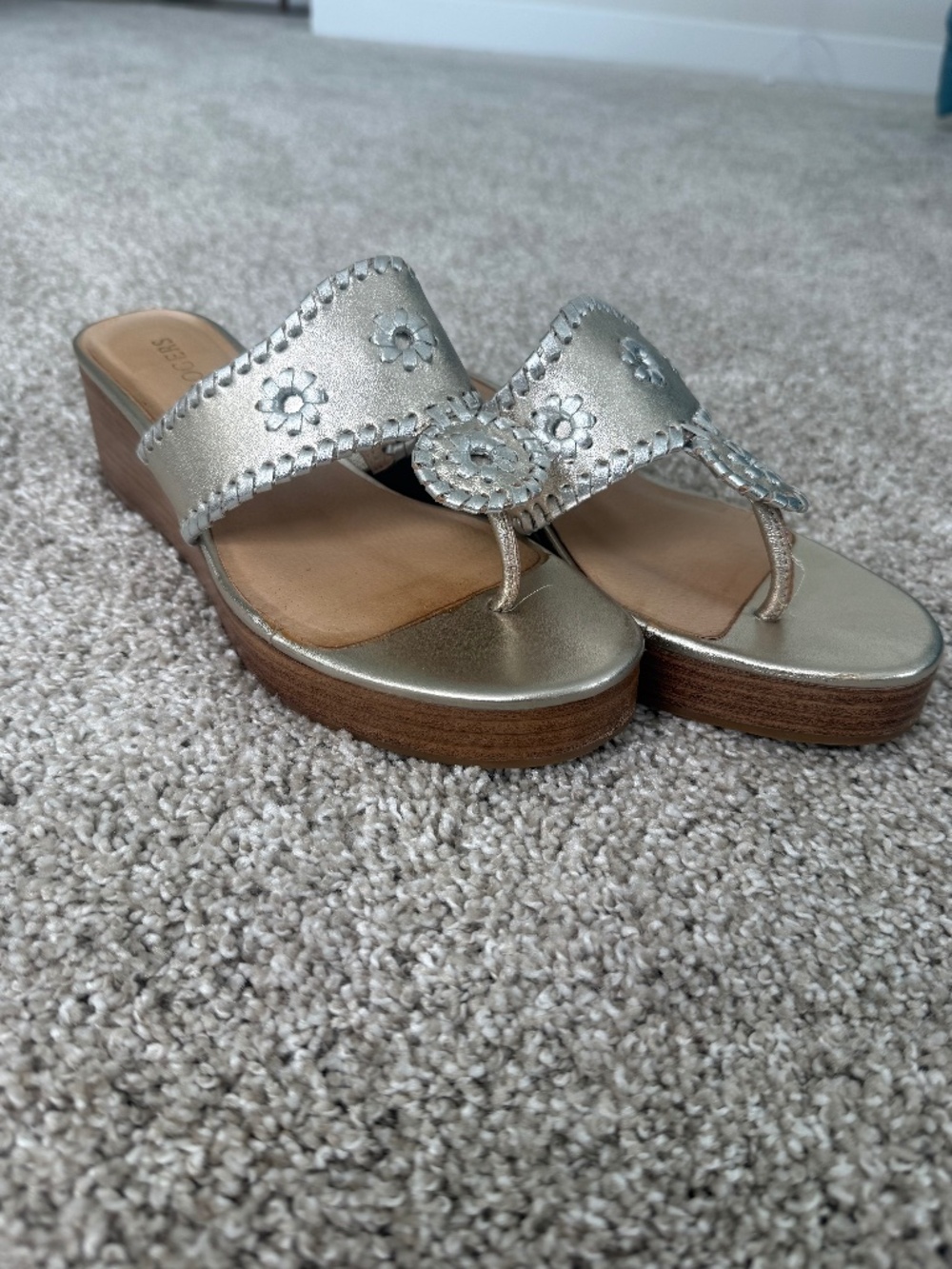 Jack Rogers Platinum Wedge